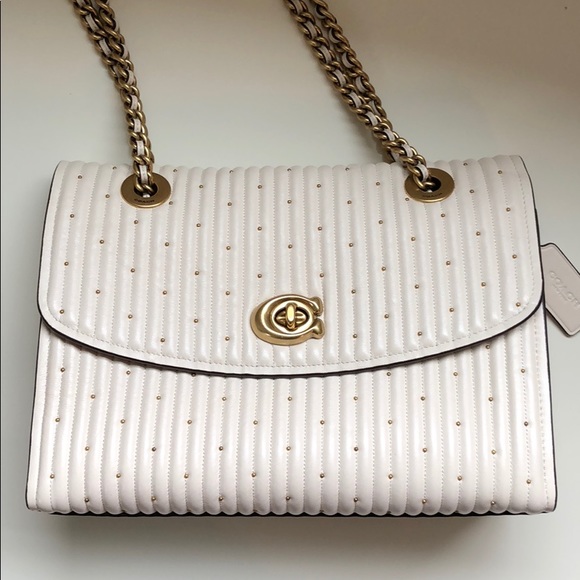 Coach Handbags - Coach Quilted Parker - Chalk